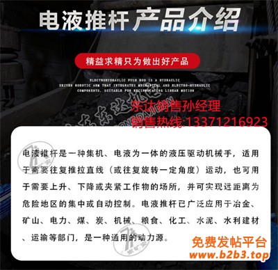 供应大推力电动液压推杆直式平行式分体式电液推杆矿用电液推杆 (2)