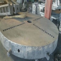 大型圆形铸铁平板 北重公司是生产检验圆形铸铁平台供应厂家 T型槽圆形铸铁平板