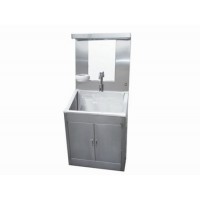 新瑞SUS304不锈钢洗手池水槽单人位高背板不锈钢洗手池可定制