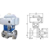 法兰电动切断球阀 电动球阀